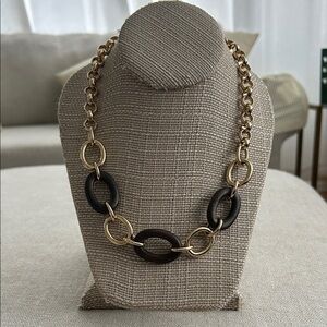 Banana Republic Elegant Gold and Brown Wood Necklace